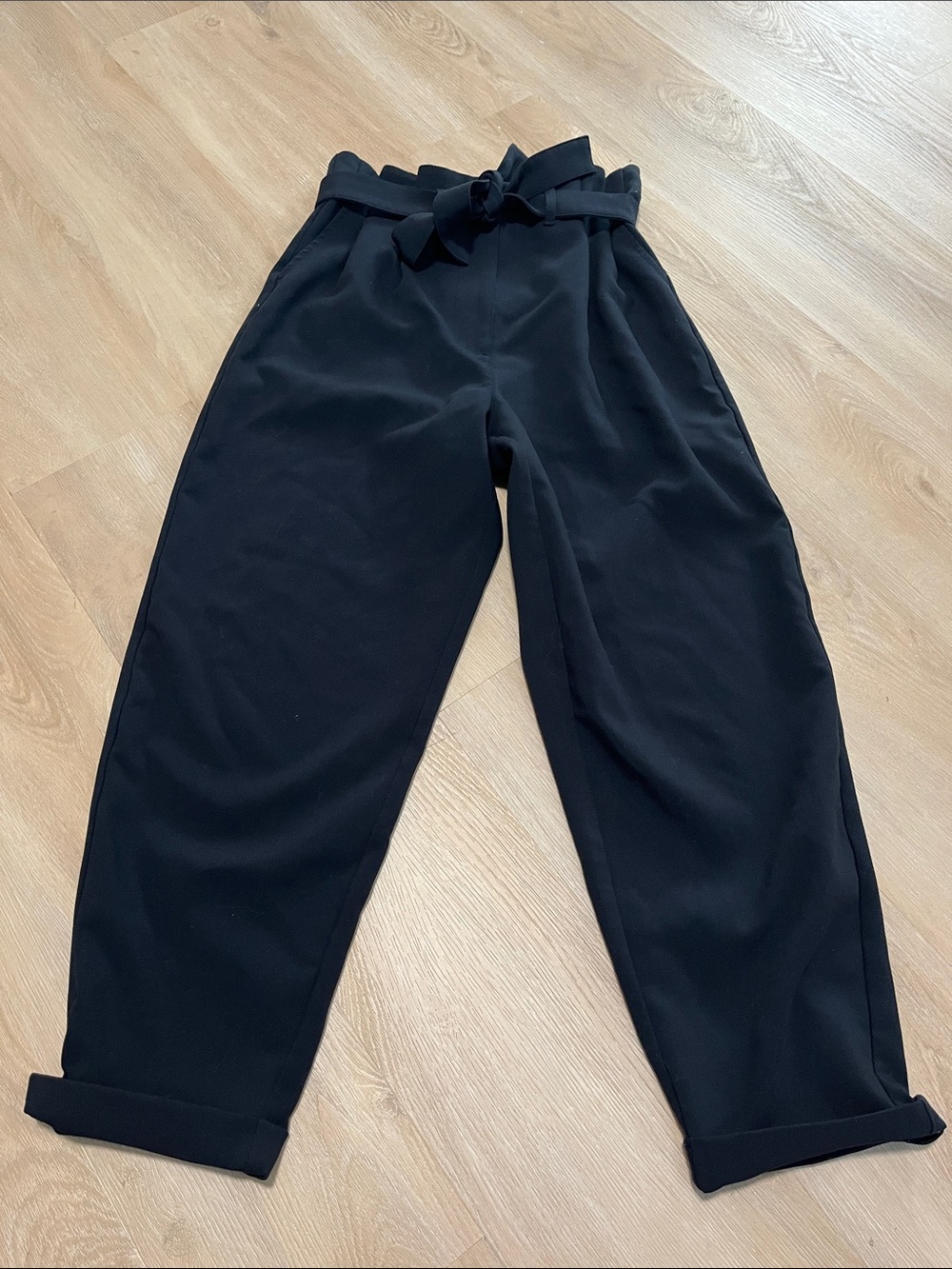 Smash + Tess High Waisted Pants Trousers Tie Small Black